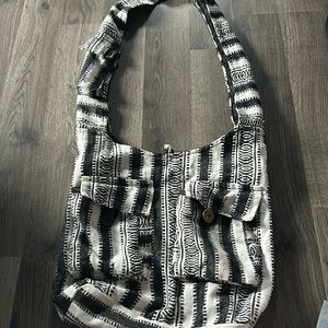 over-the-shoulder patterned crossbody hippie bag